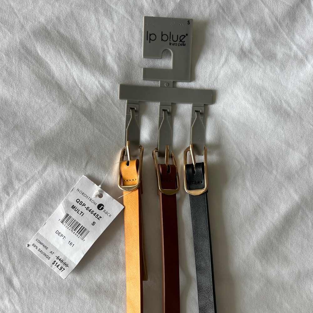 Set of 3 skinny belts